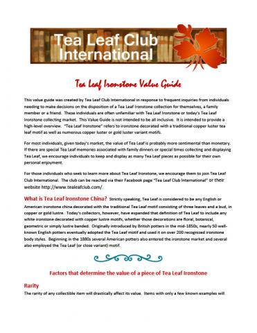 tea leaf value guide