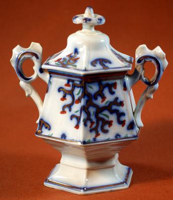 Jacob Furnival - Cockscomb Handle - Polychrome with CL Seaweed - Sugar Bowl