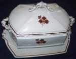 Burgess - Square Ridged - Beaded Handle - TL - Soup Tureen