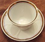 Livesley and Powell - Ring O' Hearts - LB - Handless cup and saucer - blue and red pin stripes