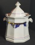 Jacob Furnival - Full Panelled Gothic -  LB - Sugar Bowl - blue and red lines and cobalt plumes