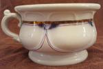 Jacob Furnival - Quartered Rose - LB - Chamber Pot - no lid - Blue and Red pinstripes and cobalt plumes